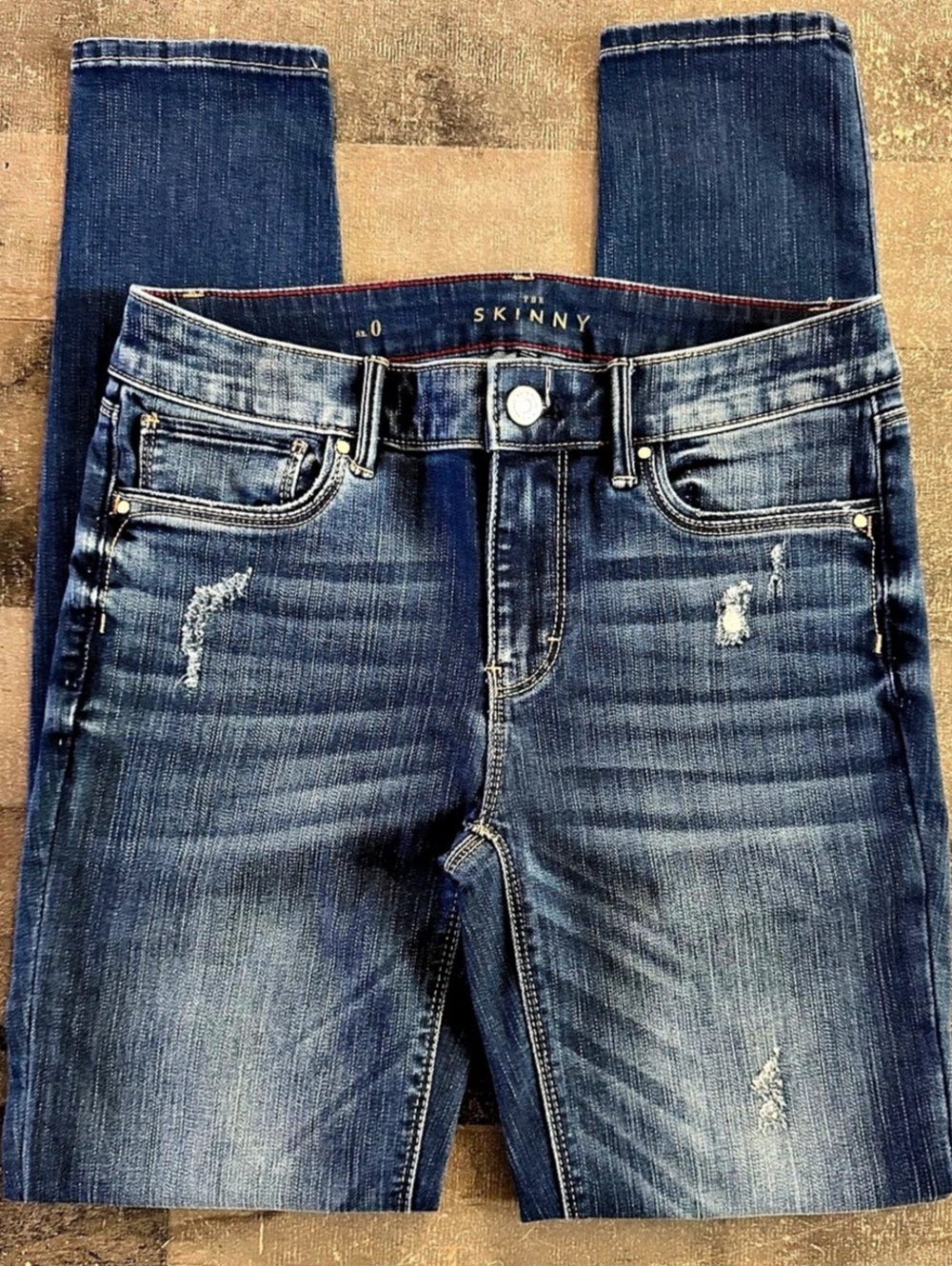 White House Black Market Skinny Distressed Jeans Blue Size 0